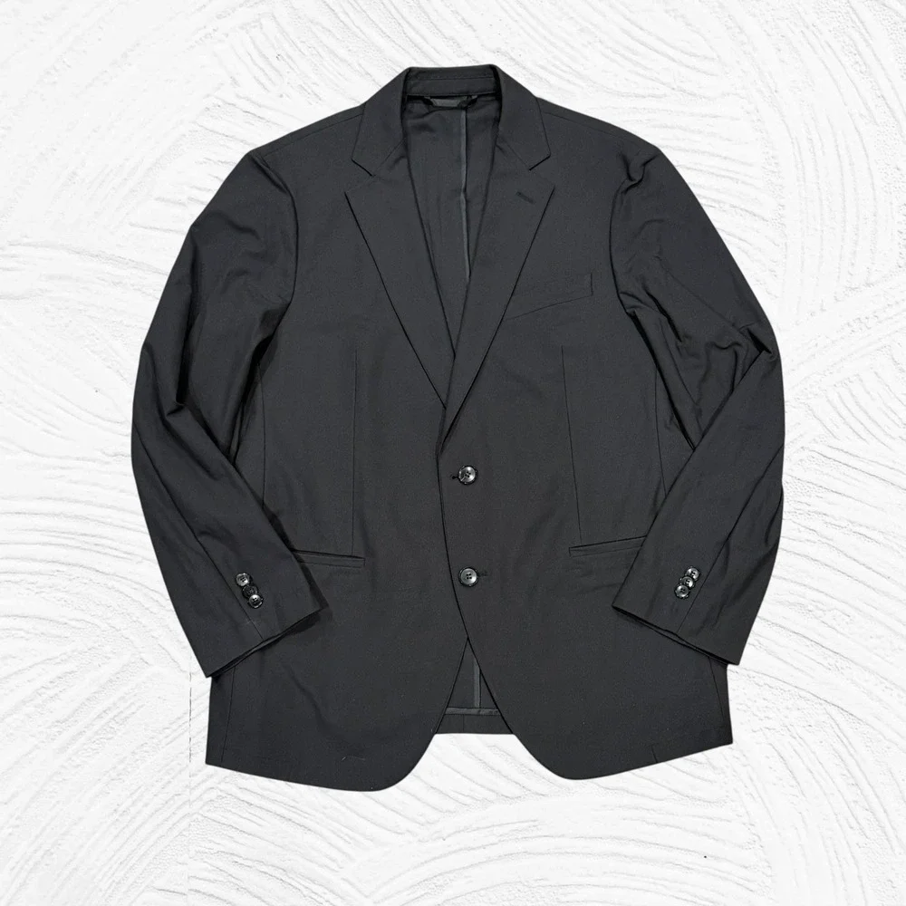 Sene Mens Black 2 Pc Suit FlexTech Stretch Custom 42R 37X29 Slim Taper